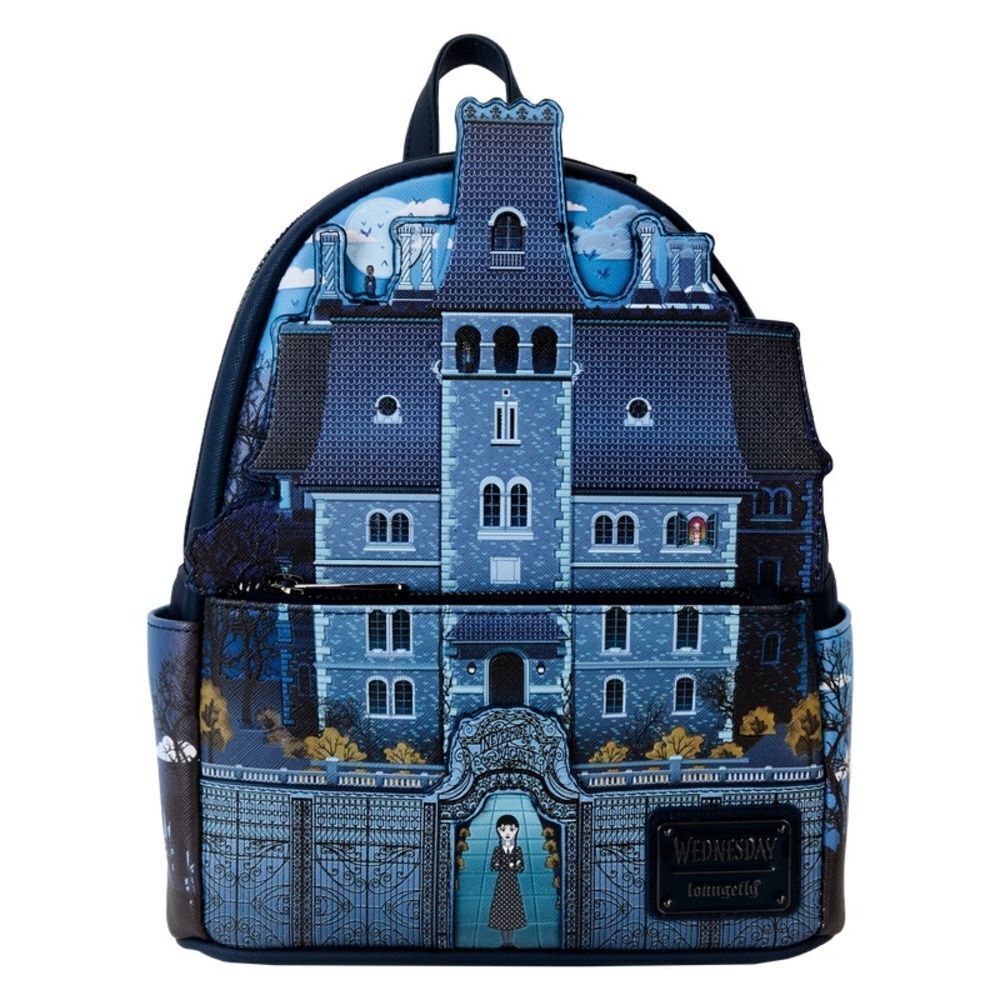 Loungefly Wednesday Nevermore Academy Castle Glow Mini Backpack NWT